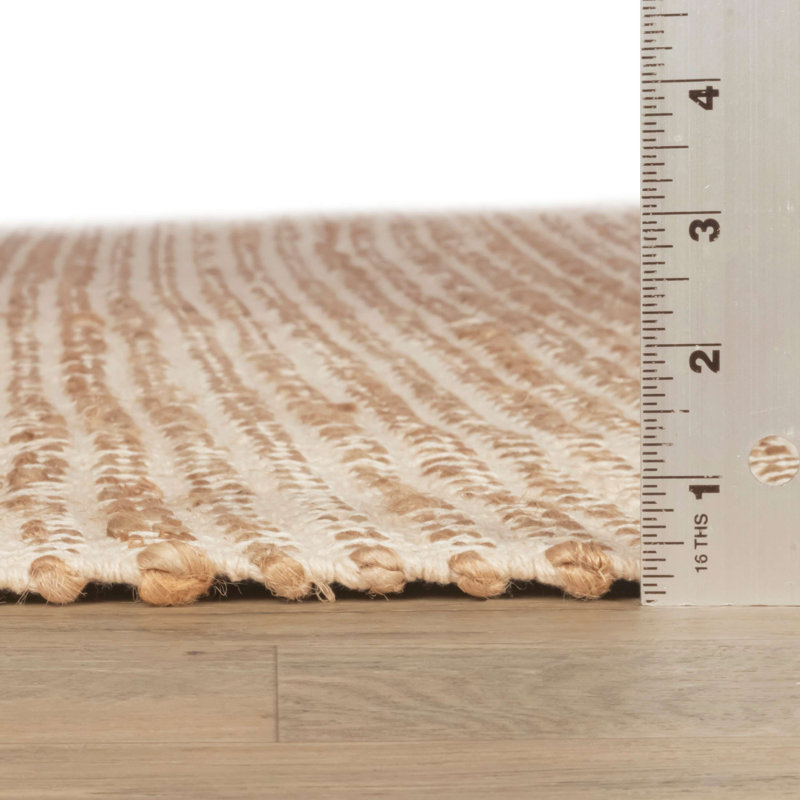 Home Conservatory Gravel Ivory/Natural Handwoven Jute Rug & Reviews